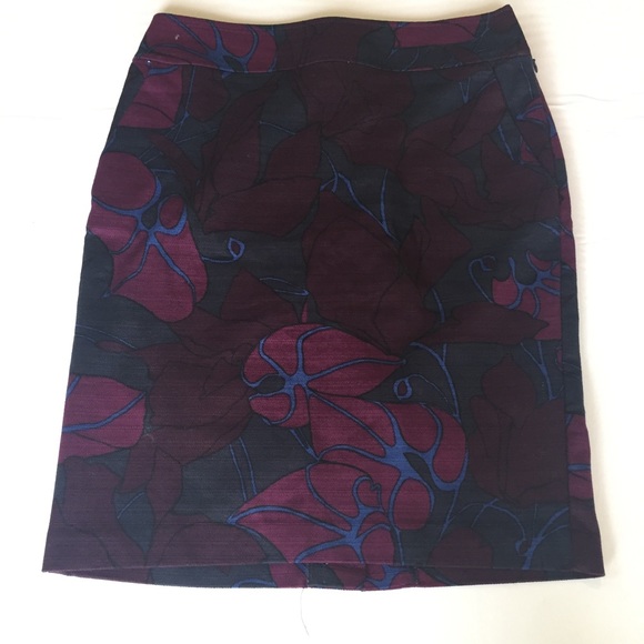 Ann Taylor Loft Purple Print Pencil Skirt NWT - Picture 1 of 8